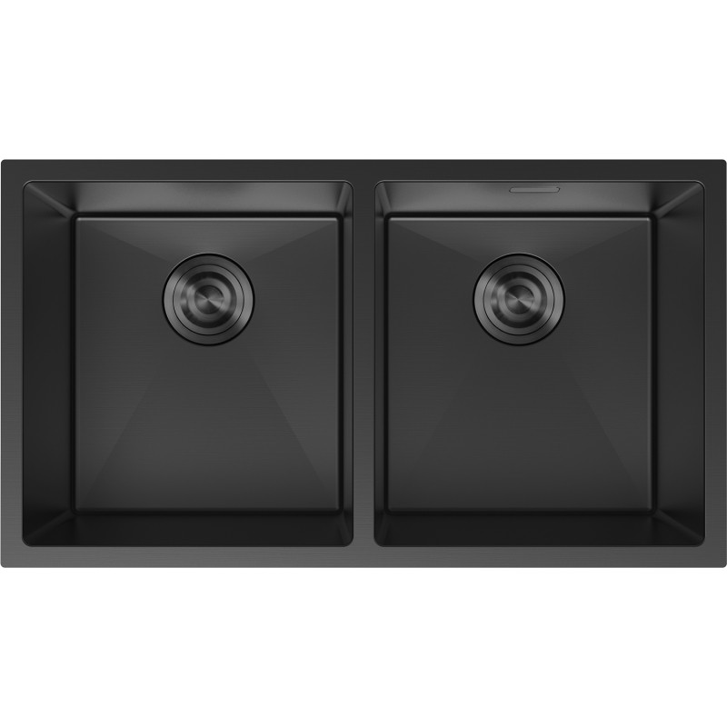 Mexen Binox kahekordne roostevabast terasest kraanikauss 800 x 450 mm, must - 6421802000-70