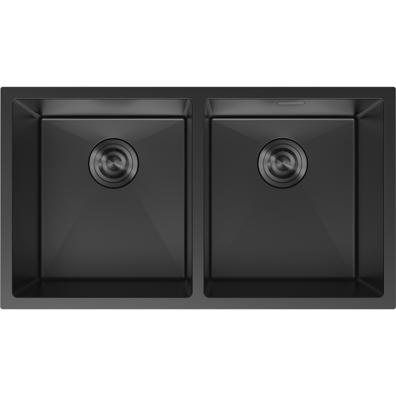 Mexen Binox lava-loiça em aço inoxidável 2-cubas 800 x 450 mm, preto - 6421802000-70