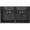 Mexen Binox kahekordne roostevabast terasest kraanikauss 800 x 450 mm, must - 6421802000-70