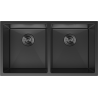 Mexen Binox roestvrijstalen spoelbak 2-vaks 800 x 450 mm, zwart - 6421802000-70