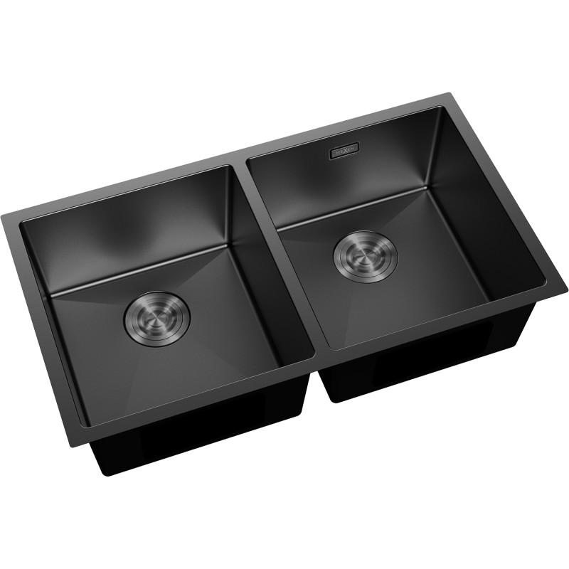 Mexen Binox kahekordne roostevabast terasest kraanikauss 800 x 450 mm, must - 6421802000-70