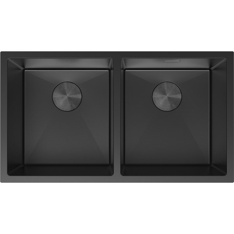 Mexen Binox kahekordne roostevabast terasest kraanikauss 800 x 450 mm, must - 6421802000-70