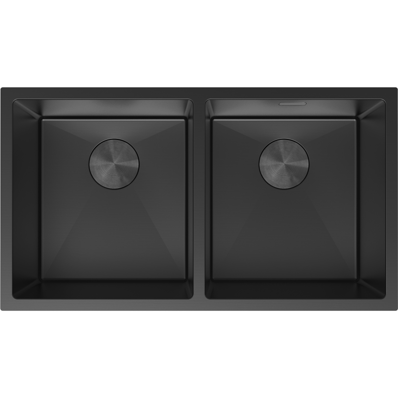 Mexen Binox kaksialtainen teräksinen pesuallas 800 x 450 mm, musta - 6421802000-70