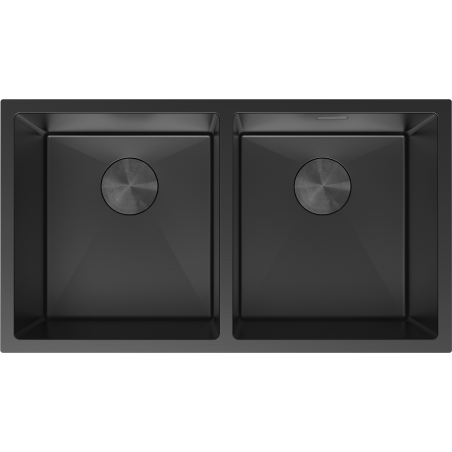 Mexen Binox tērauda izlietne ar 2 nodalījumiem 800 x 450 mm, melna - 6421802000-70