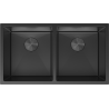 Mexen Binox kahekordne roostevabast terasest kraanikauss 800 x 450 mm, must - 6421802000-70