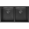 Mexen Binox roestvrijstalen spoelbak 2-vaks 800 x 450 mm, zwart - 6421802000-70