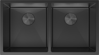 Mexen Binox lava-loiça em aço inoxidável 2-cubas 800 x 450 mm, preto - 6421802000-70
