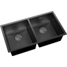 Mexen Binox Edelstahl-Spüle 2-Kammer 800 x 450 mm, schwarz HC - 6421802000-70HC