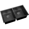 Mexen Binox évier en acier inoxydable 2-bacs 800 x 450 mm, noir HC - 6421802000-70HC