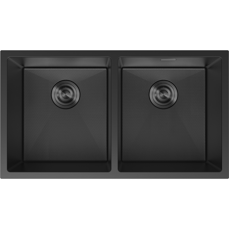 Mexen Binox évier en acier inoxydable 2-bacs 800 x 450 mm, noir HC - 6421802000-70HC