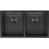Mexen Binox Edelstahl-Spüle 2-Kammer 800 x 450 mm, schwarz HC - 6421802000-70HC