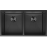 Mexen Binox fregadero de acero inoxidable de 2 senos 800 x 450 mm, negro HC - 6421802000-70HC