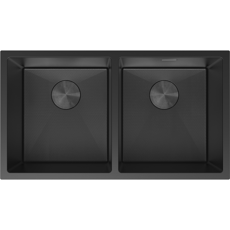 Mexen Binox Edelstahlspüle 2-kammerig 800 x 450 mm, schwarz HC - 6421802000-70HC