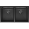 Mexen Binox Edelstahl-Spüle 2-Kammer 800 x 450 mm, schwarz HC - 6421802000-70HC