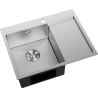 Mexen Exar Edelstahlspüle 1-Becken mit linker Abtropffläche 620 x 480 mm, Inox - 6431621005L-01