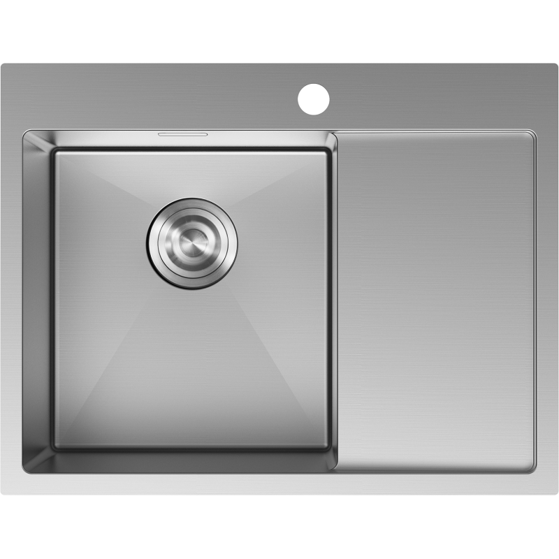 Mexen Exar évier en acier à 1 bassin avec égouttoir, gauche 620 x 480 mm, inox - 6431621005L-01