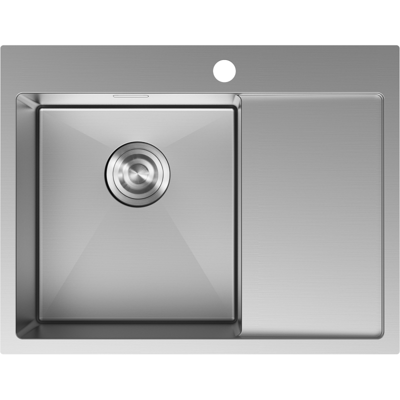 Mexen Exar fregadero de acero inoxidable de 1 cubeta con escurridor, izquierdo 620 x 480 mm, inox - 6431621005L-01