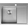 Mexen Exar évier en acier inoxydable 1 bac avec égouttoir gauche 620 x 480 mm, inox - 6431621005L-01