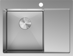 Mexen Exar Stainless Steel Sink 1-Bowl with Left Drainer 620 x 480 mm, Inox - 6431621005L-01