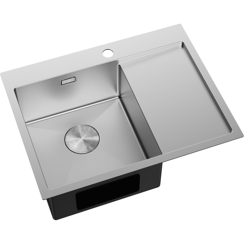 Mexen Exar évier en acier à 1 bassin avec égouttoir, gauche 620 x 480 mm, inox - 6431621005L-01