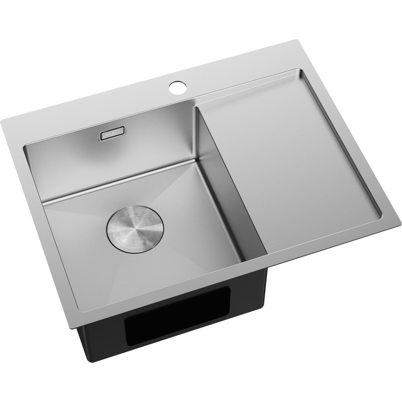 Mexen Exar zlewozmywak stalowy 1-komorowy z ociekaczem, lewy 620 x 480 mm, inox - 6431621005L-01