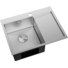 Mexen Exar čelični sudoper s 1 komorom i ocjekom, lijevi 620 x 480 mm, inox - 6431621005L-01