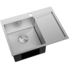 Mexen Exar Edelstahlspüle 1-Becken mit linker Abtropffläche 620 x 480 mm, Inox - 6431621005L-01