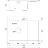 Mexen Exar Edelstahlspüle 1-Becken mit linker Abtropffläche 620 x 480 mm, Inox HC - 6431621005L-01HC