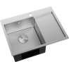 Mexen Exar Edelstahlspüle 1-Becken mit linker Abtropffläche 620 x 480 mm, Inox HC - 6431621005L-01HC
