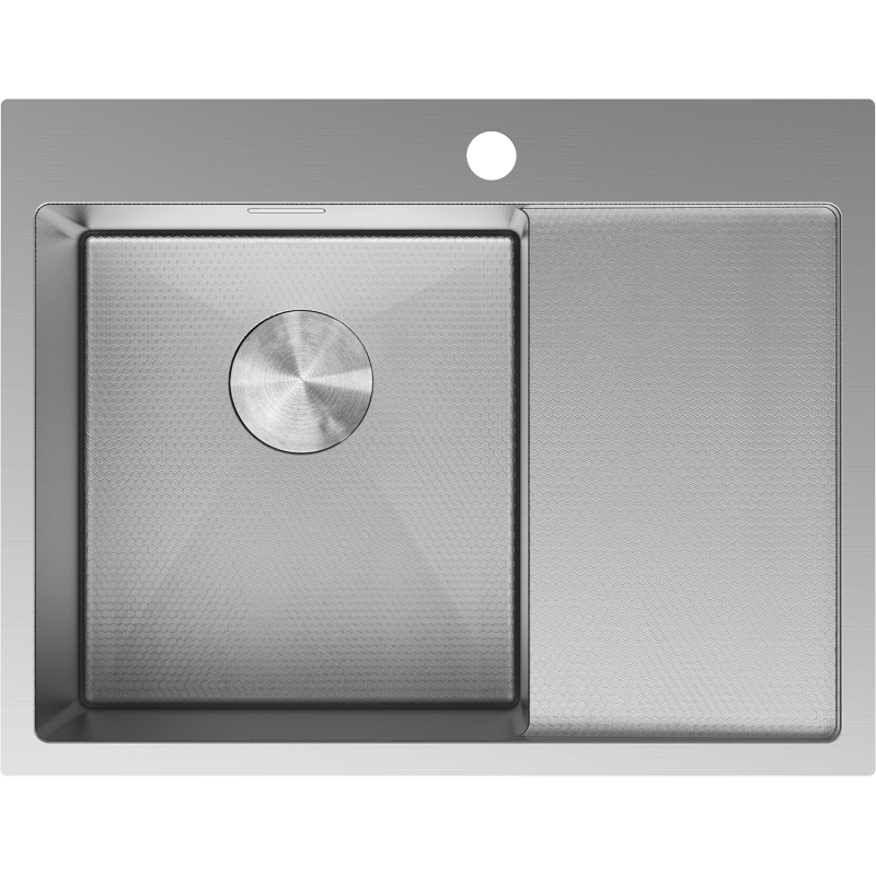 Mexen Exar Edelstahlspüle 1-Becken mit linker Abtropffläche 620 x 480 mm, Inox HC - 6431621005L-01HC
