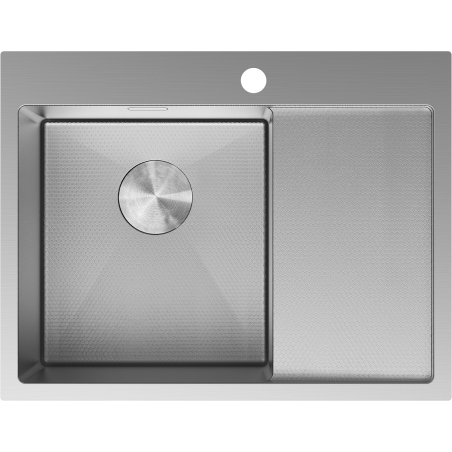 Mexen Exar Edelstahlspüle 1-Becken mit linker Abtropffläche 620 x 480 mm, Inox HC - 6431621005L-01HC