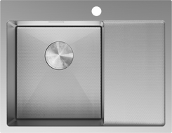 Mexen Exar roestvrijstalen gootsteen met 1 bak en linker afdruiprek 620 x 480 mm, inox HC - 6431621005L-01HC