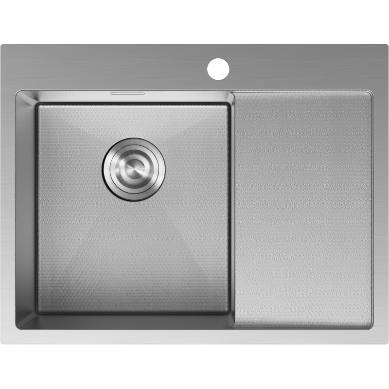 Mexen Exar Edelstahlspüle 1-Becken mit Abtropffläche links 620 x 480 mm, inox HC - 6431621005L-01HC