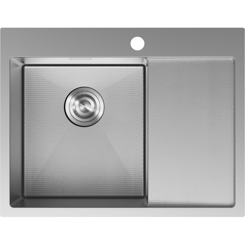 Mexen Exar évier en acier inoxydable 1 bac avec égouttoir, gauche 620 x 480 mm, inox HC - 6431621005L-01HC