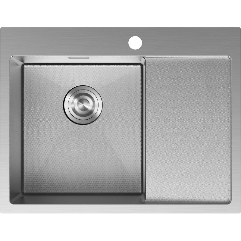 Mexen Exar zlewozmywak stalowy 1-komorowy z ociekaczem, lewy 620 x 480 mm, inox HC - 6431621005L-01HC
