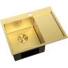 Mexen Exar steel sink, 1-bowl with left drainer 620 x 480 mm, gold - 6431621005L-55