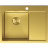 Mexen Exar Edelstahlspüle 1-Becken mit Abtropffläche links 620 x 480 mm, gold - 6431621005L-55