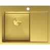 Mexen Exar Edelstahlspüle 1-Becken mit Abtropffläche links 620 x 480 mm, gold - 6431621005L-55