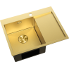 Mexen Exar roestvrijstalen spoelbak 1-komorige met linker afdruiprek 620 x 480 mm, gouden HC - 6431621005L-55HC
