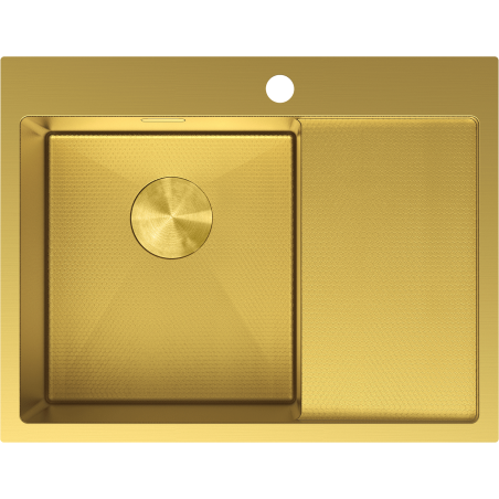 Mexen Exar zlewozmywak stalowy 1-komorowy z ociekaczem, lewy 620 x 480 mm, złoty HC - 6431621005L-55HC
