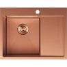 Mexen Exar évier en acier inoxydable 1 bac avec égouttoir, gauche 620 x 480 mm, cuivre HC - 6431621005L-65HC