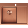 Mexen Exar stalen gootsteen 1-kamer met afdruiprek links 620 x 480 mm, koper HC - 6431621005L-65HC