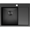 Mexen Exar rostfri diskho med en kammare och vänster avrinningsyta 620 x 480 mm, svart - 6431621005L-70