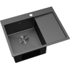 Mexen Exar fregadero de acero de 1 cubeta con escurridor, izquierdo 620 x 480 mm, negro - 6431621005L-70