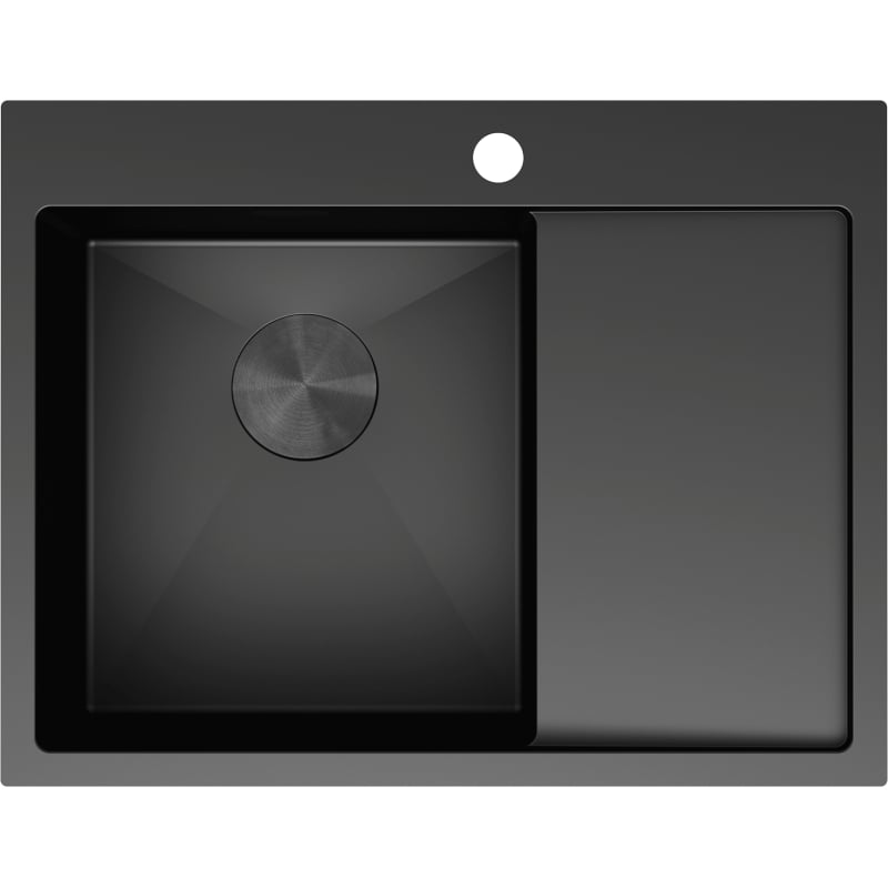 Mexen Exar čelični sudoper s 1 komorom s ocjednikom, lijevi 620 x 480 mm, crni - 6431621005L-70
