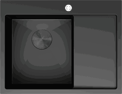 Mexen Exar tērauda izlietne ar vienu nodalījumu un noteku, kreisā 620 x 480 mm, melna - 6431621005L-70