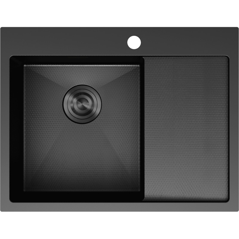 Mexen Exar zlewozmywak stalowy 1-komorowy z ociekaczem, lewy 620 x 480 mm, czarny HC - 6431621005L-70HC