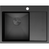 Mexen Exar fregadero de acero inoxidable de 1 cubeta con escurridor, izquierdo 620 x 480 mm, negro HC - 6431621005L-70HC