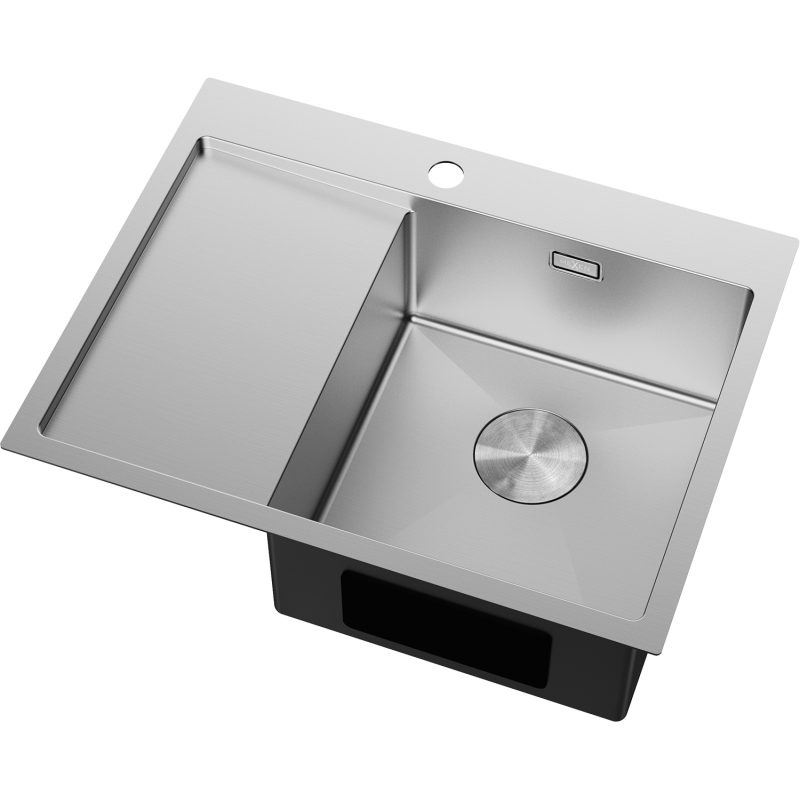 Mexen Exar zlewozmywak stalowy 1-komorowy z ociekaczem, prawy 620 x 480 mm, inox - 6432621005P-01