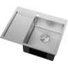 Mexen Exar roestvrijstalen spoelbak 1-komors met rechter afdruipplaat 620 x 480 mm, inox - 6432621005P-01